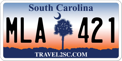 SC license plate MLA421
