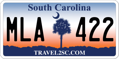 SC license plate MLA422