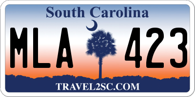 SC license plate MLA423
