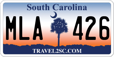 SC license plate MLA426