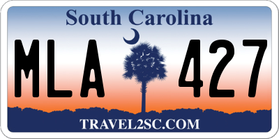 SC license plate MLA427