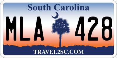 SC license plate MLA428
