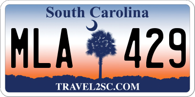 SC license plate MLA429