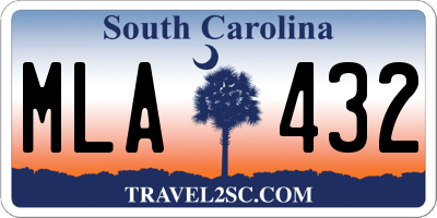 SC license plate MLA432