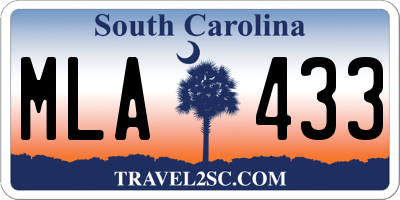 SC license plate MLA433