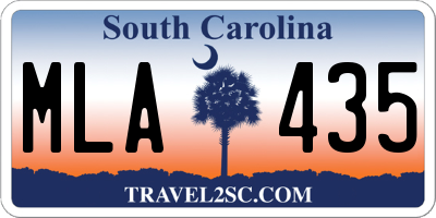 SC license plate MLA435