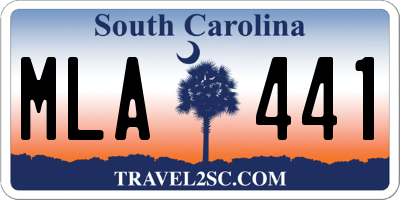 SC license plate MLA441