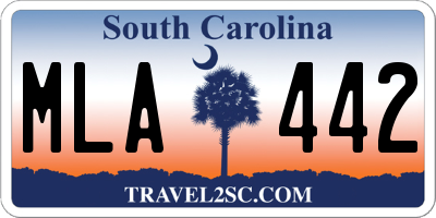 SC license plate MLA442