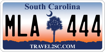 SC license plate MLA444