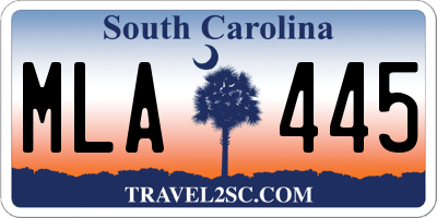 SC license plate MLA445