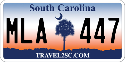SC license plate MLA447