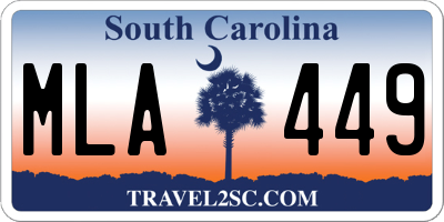 SC license plate MLA449