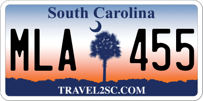SC license plate MLA455