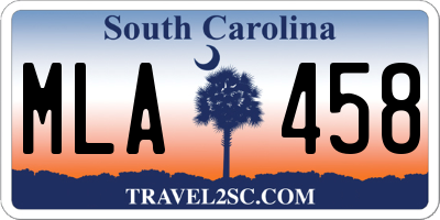 SC license plate MLA458