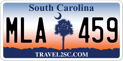 SC license plate MLA459