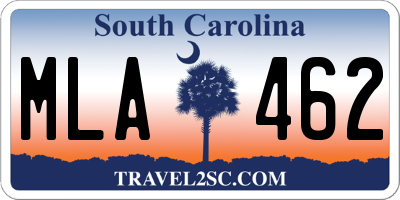 SC license plate MLA462
