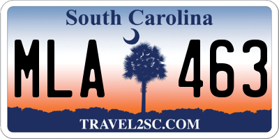 SC license plate MLA463