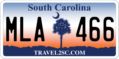 SC license plate MLA466