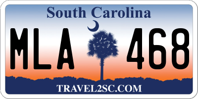 SC license plate MLA468