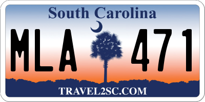 SC license plate MLA471