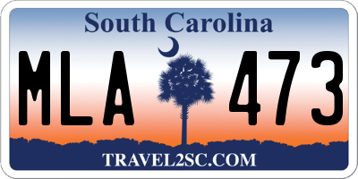 SC license plate MLA473