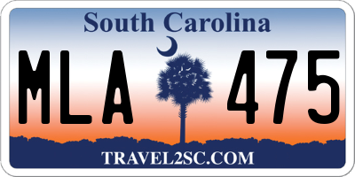 SC license plate MLA475
