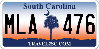 SC license plate MLA476