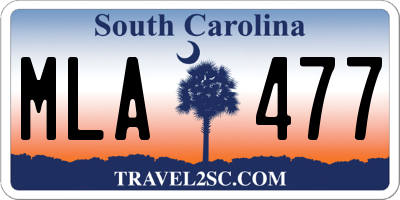 SC license plate MLA477