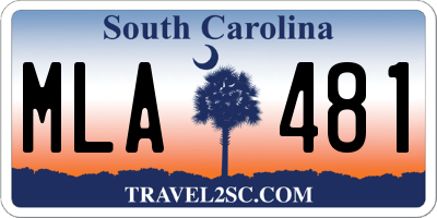 SC license plate MLA481