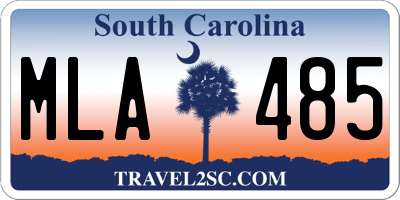 SC license plate MLA485