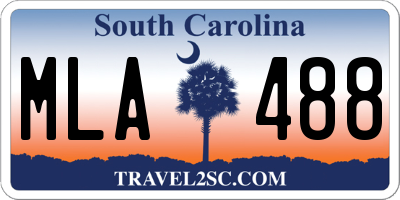 SC license plate MLA488