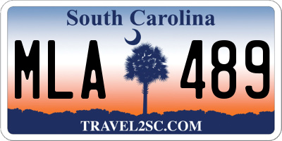 SC license plate MLA489