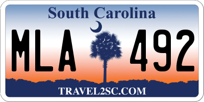 SC license plate MLA492