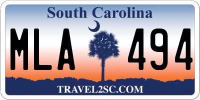 SC license plate MLA494