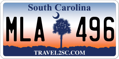 SC license plate MLA496