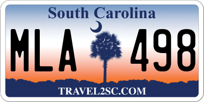 SC license plate MLA498