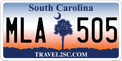 SC license plate MLA505