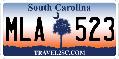 SC license plate MLA523