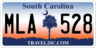 SC license plate MLA528