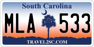 SC license plate MLA533
