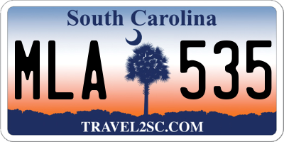 SC license plate MLA535