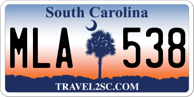 SC license plate MLA538