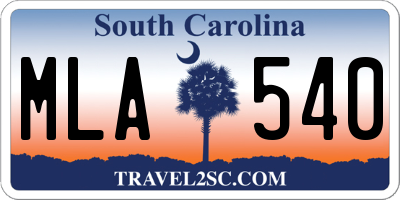 SC license plate MLA540