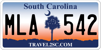 SC license plate MLA542