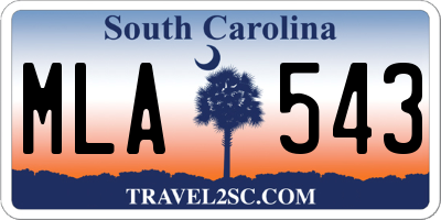SC license plate MLA543