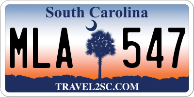 SC license plate MLA547