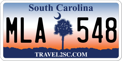 SC license plate MLA548