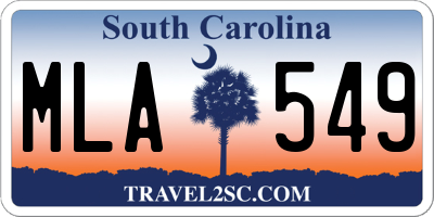 SC license plate MLA549