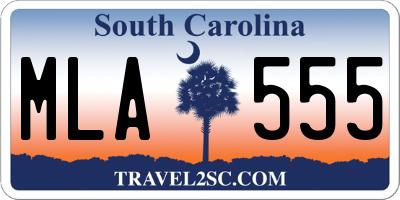 SC license plate MLA555