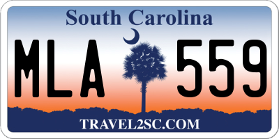 SC license plate MLA559